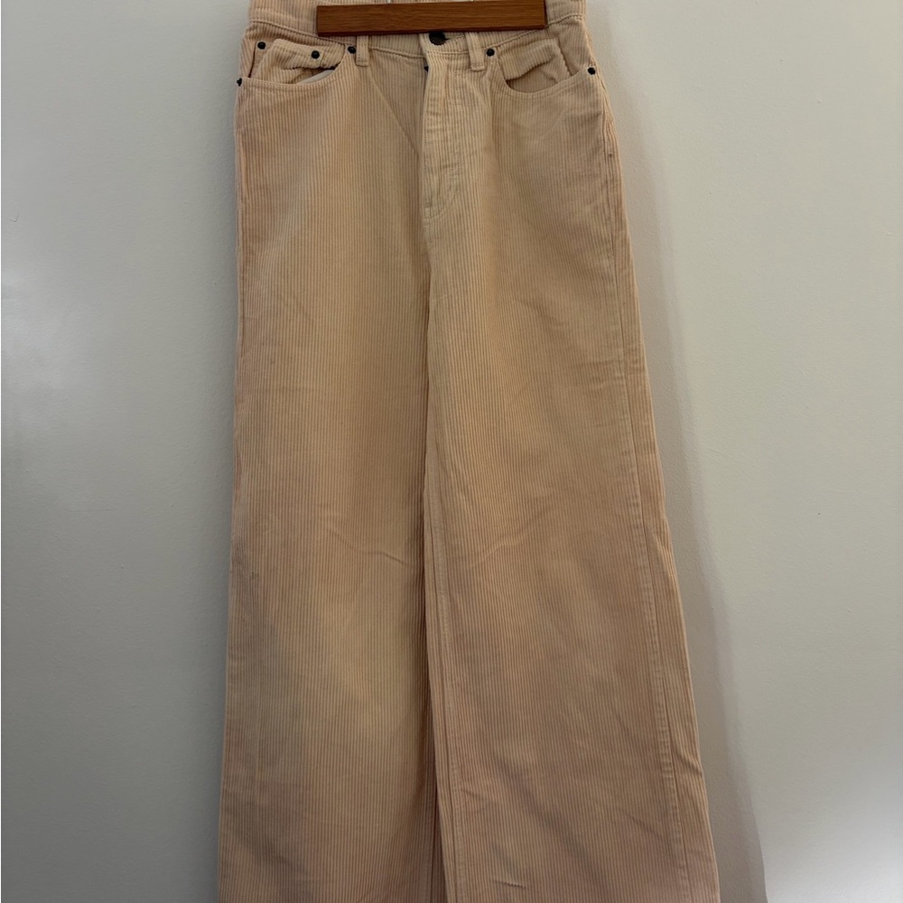 Urban Outfitters Women's Cream Corduroy Wide-Leg Jeans - Picture 2 of 5